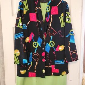 Colorful summer blazer you could wear w/ any color dress or pant. EUC